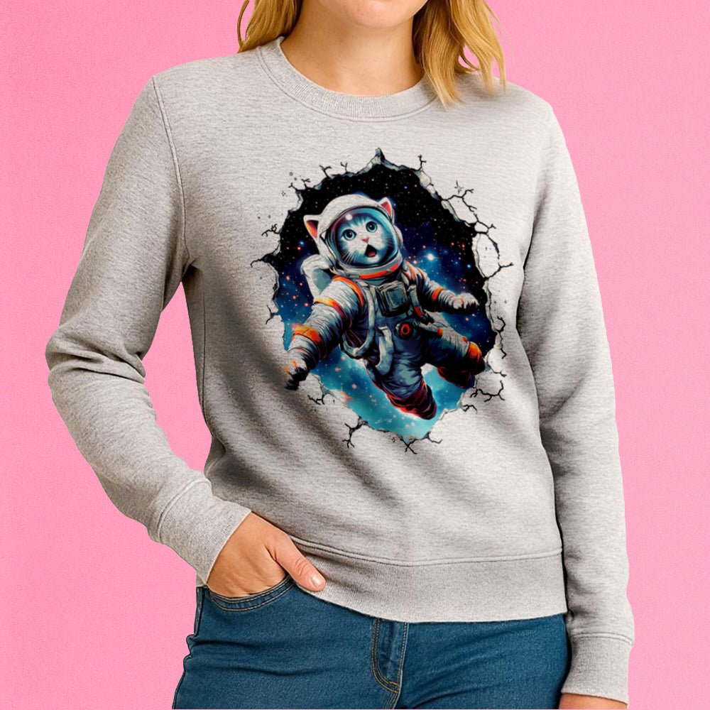 Astronaut Cat Crewneck Sweatshirt - Loftipop
