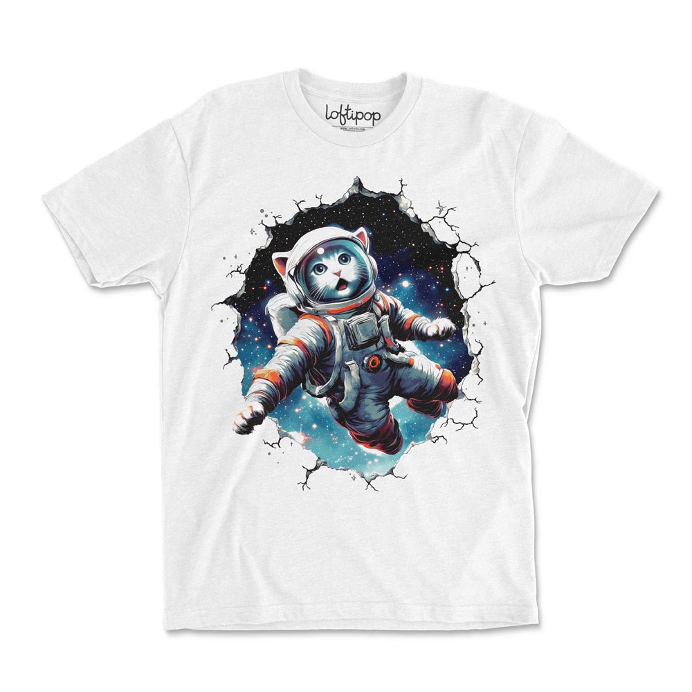 Astronaut Cat Crewneck Tshirt - Loftipop