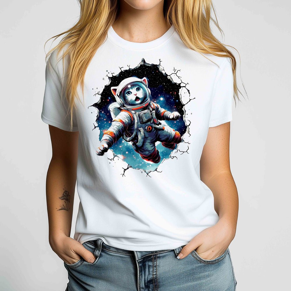 Astronaut Cat Crewneck Tshirt - Loftipop
