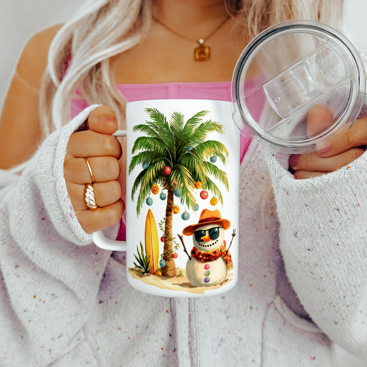 Beach Snowman Insulated Travel Mug - Loftipop