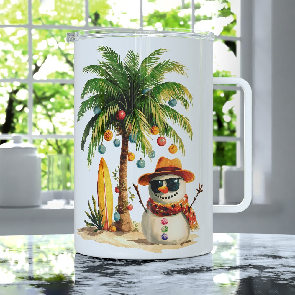 Beach Snowman Insulated Travel Mug - Loftipop