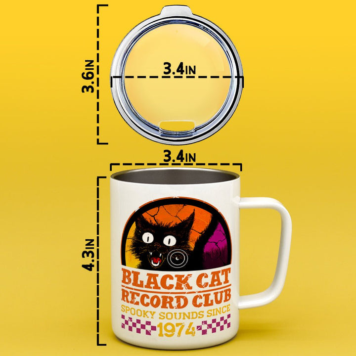 Black Cat Record Club Insulated Travel Mug - Loftipop