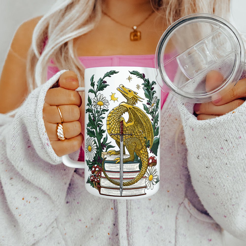 Bookish Dragon Insulated Travel Mug - Loftipop