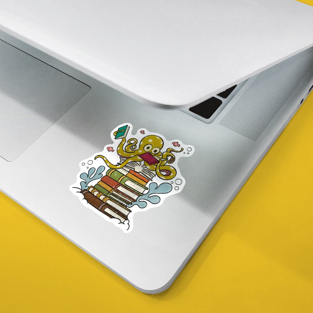 Bookish Reading Octopus Sticker - Loftipop