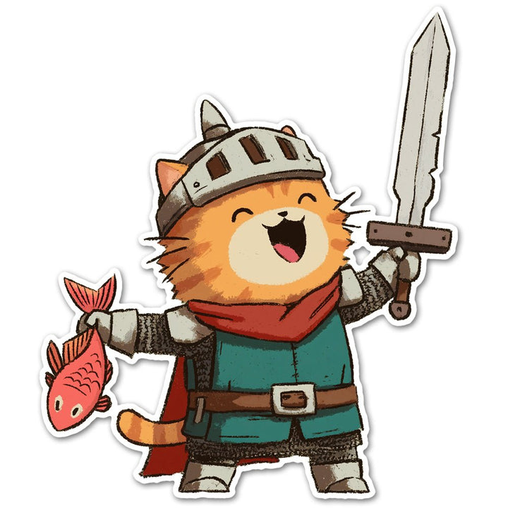 Cat Knight Sticker - Loftipop