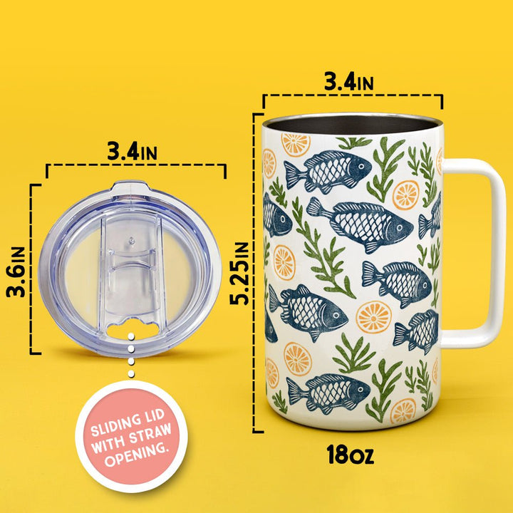 Coastal Fish Insulated Travel Mug - Loftipop