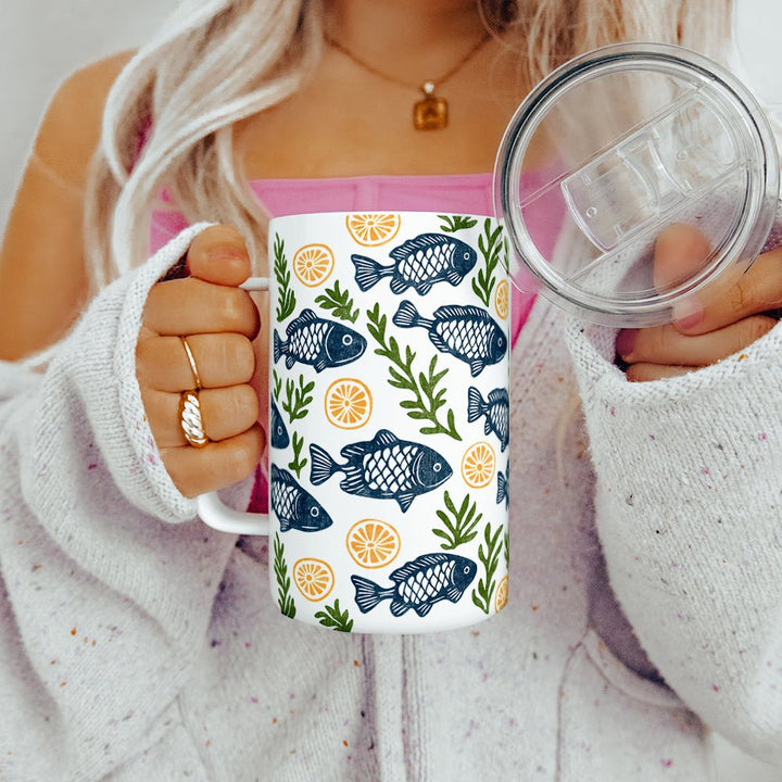 Coastal Fish Insulated Travel Mug - Loftipop
