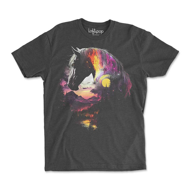 Cosmic Horse Crewneck Tshirt - Loftipop