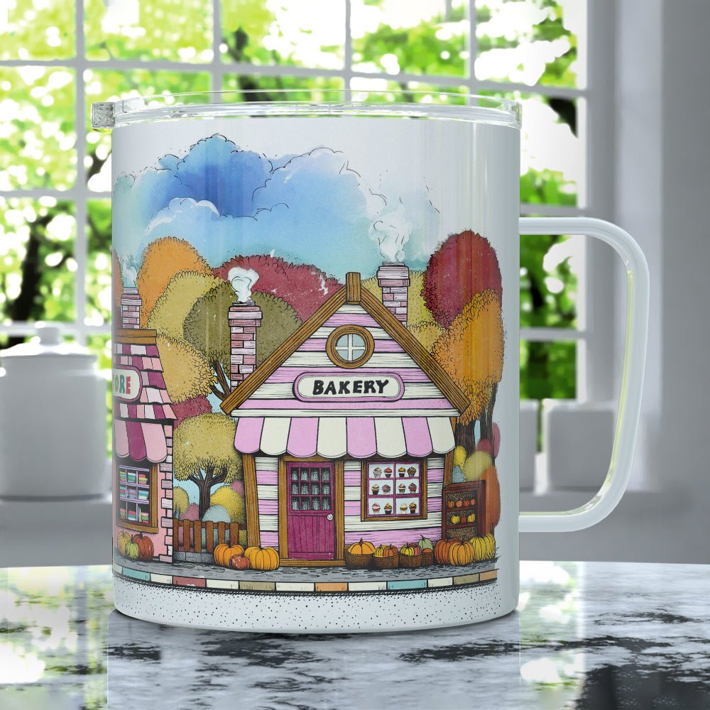 Cozy Fall Storefront Insulated Travel Mug - Loftipop