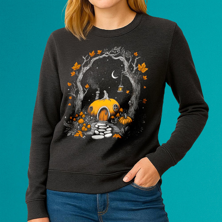 Forest Pumpkin House Crewneck Sweatshirt