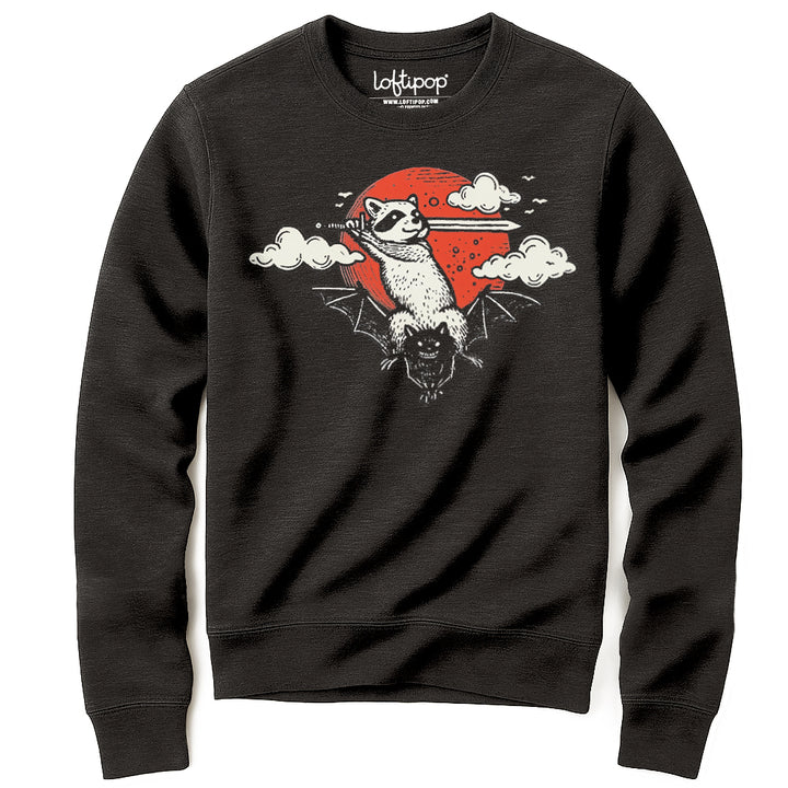 Adventure Raccoon Crewneck Sweatshirt