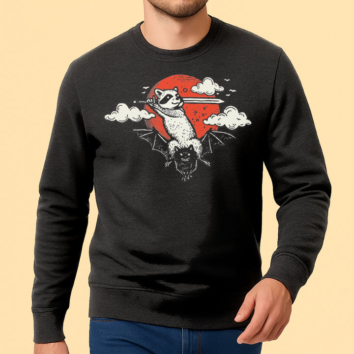 Adventure Raccoon Crewneck Sweatshirt