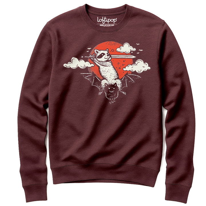 Adventure Raccoon Crewneck Sweatshirt