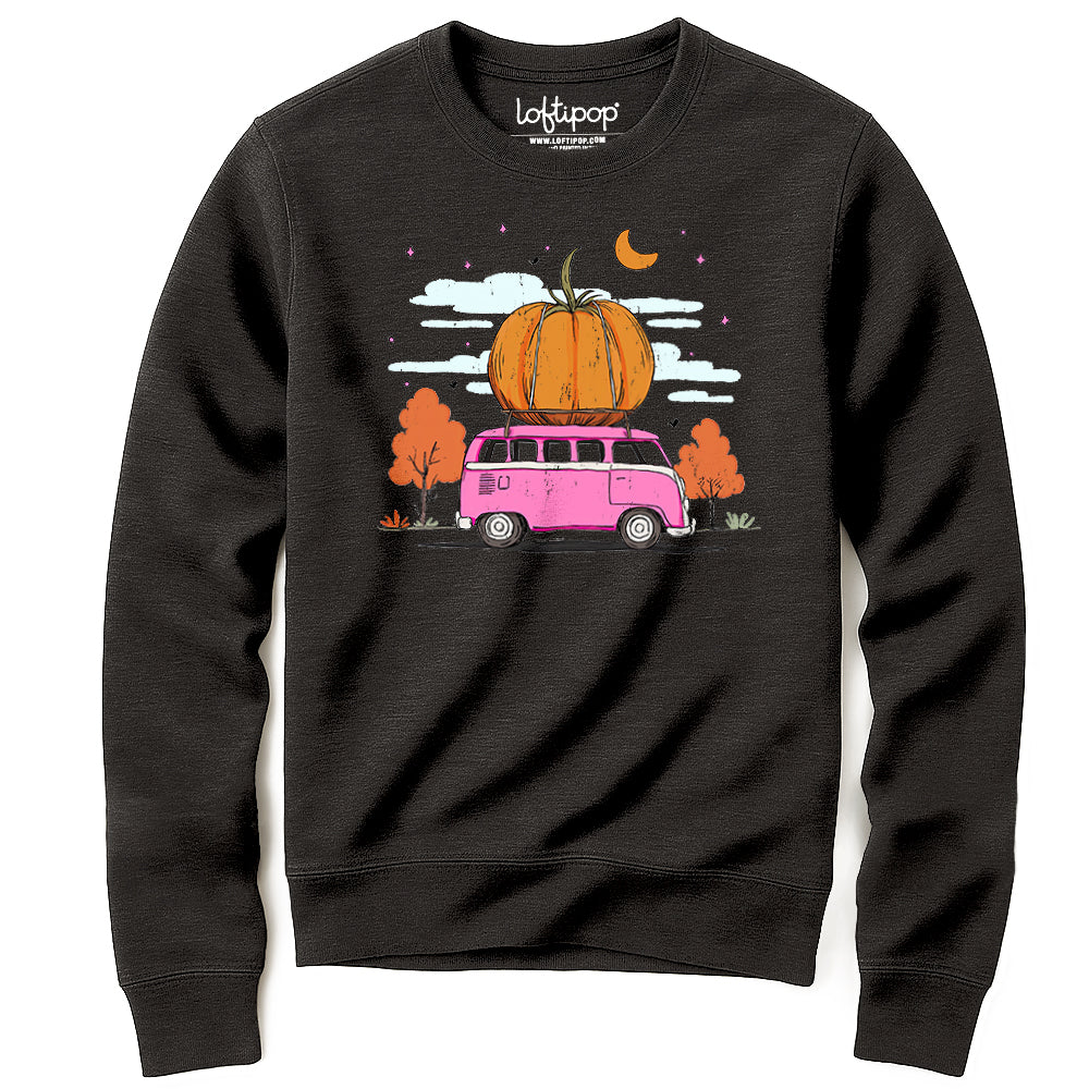 Fall Pumpkin Bus Crewneck Sweatshirt