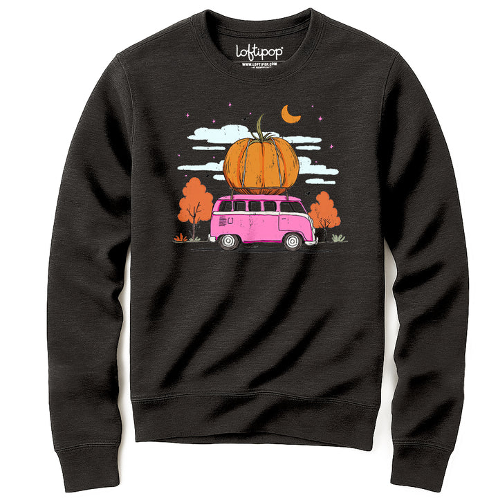 Fall Pumpkin Bus Crewneck Sweatshirt