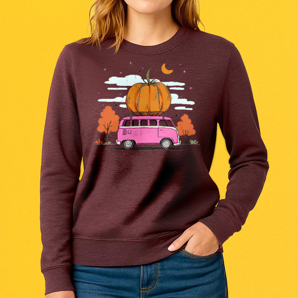 Fall Pumpkin Bus Crewneck Sweatshirt
