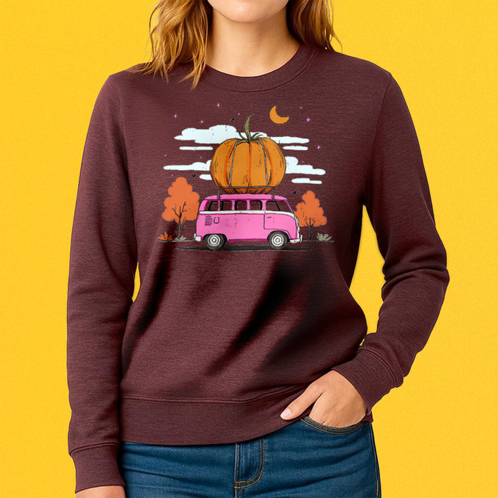 Fall Pumpkin Bus Crewneck Sweatshirt