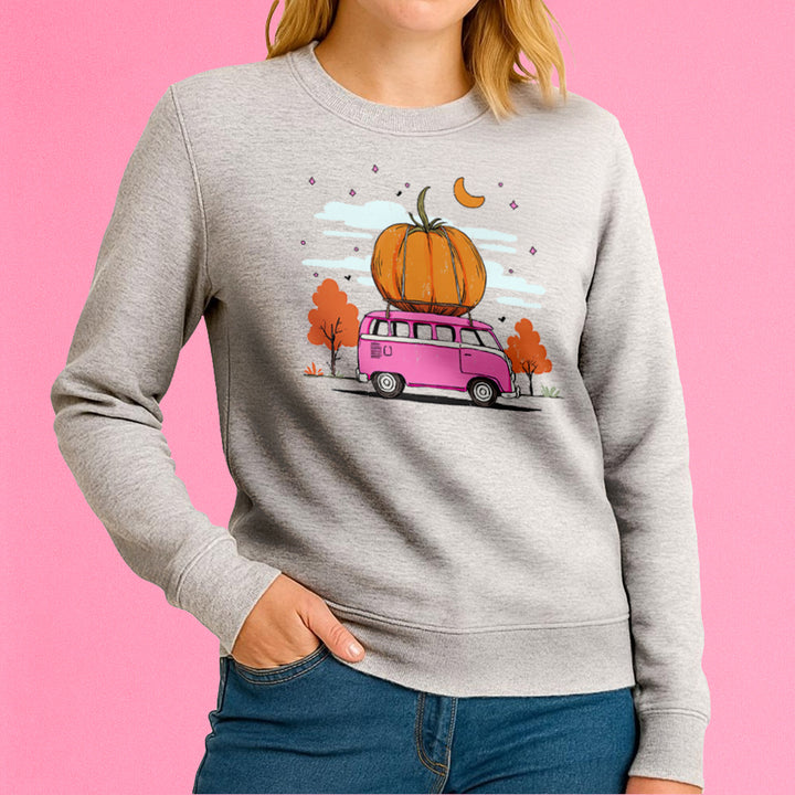 Fall Pumpkin Bus Crewneck Sweatshirt