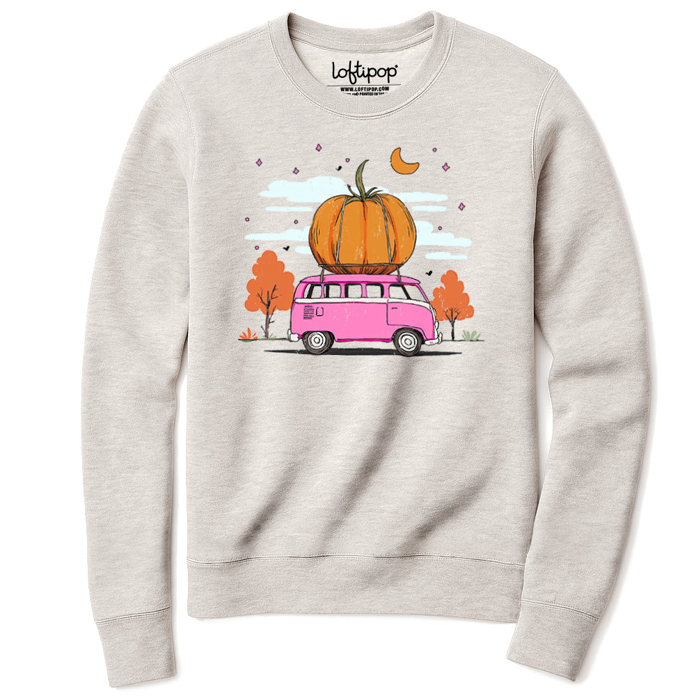 Fall Pumpkin Bus Crewneck Sweatshirt