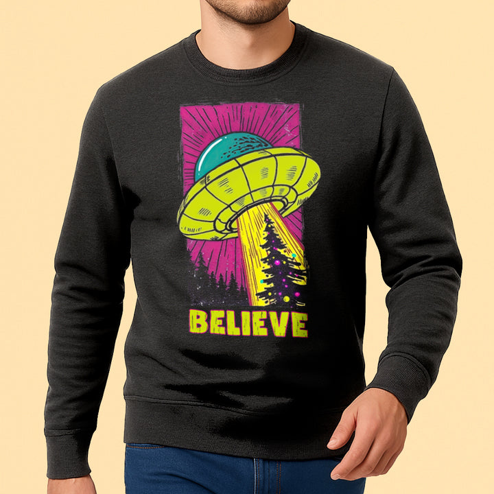 UFO Christmas Believe Crewneck Sweatshirt