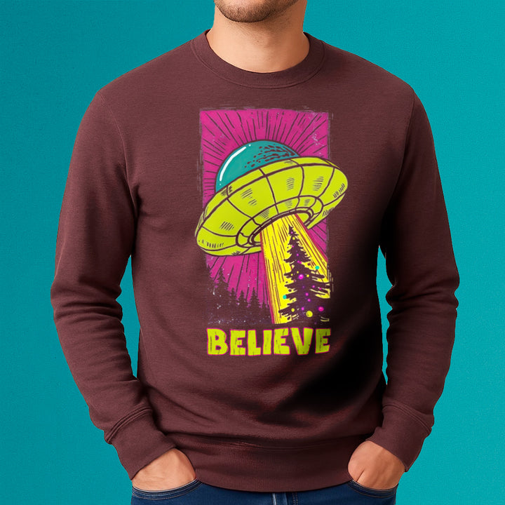 UFO Christmas Believe Crewneck Sweatshirt
