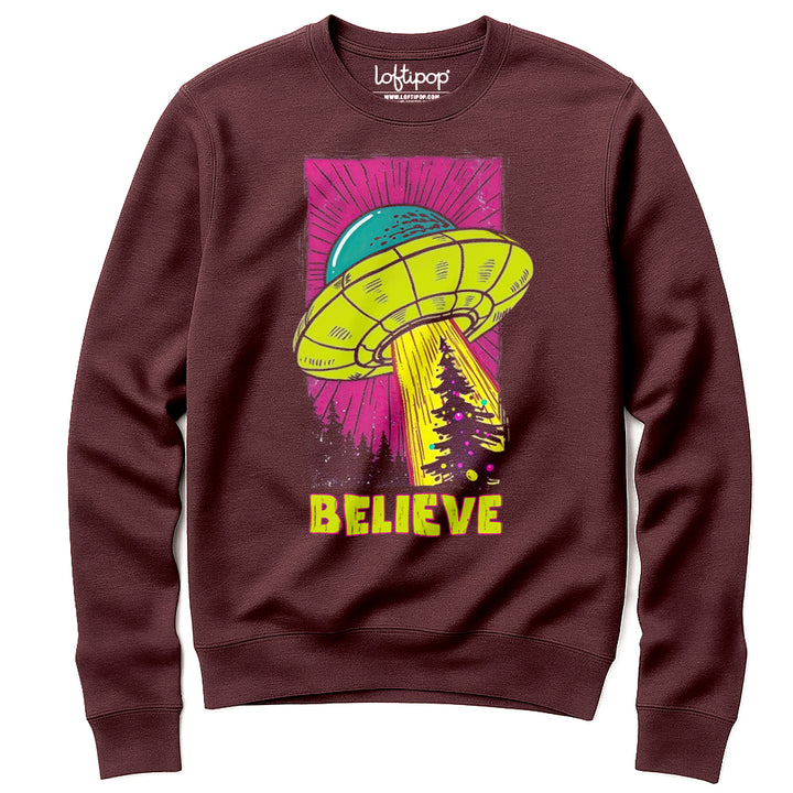 UFO Christmas Believe Crewneck Sweatshirt