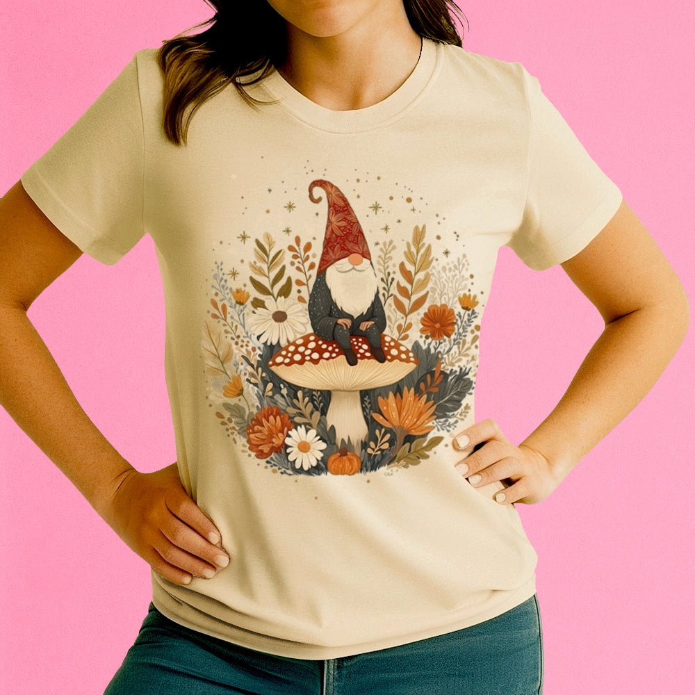 Fall Gnome Crewneck T-Shirt - Loftipop
