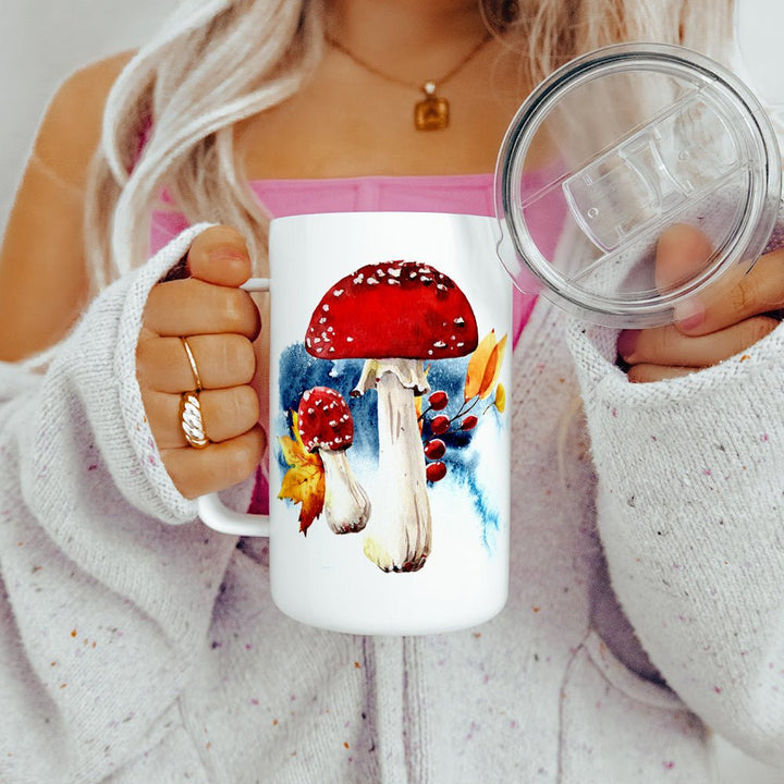 Fall Mushroom Insulated Travel Mug - Loftipop