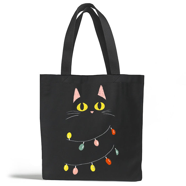 Festive Black Cat Tote Bag - Loftipop
