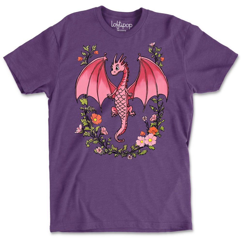 Floral Dragon Crewneck Tshirt - Loftipop