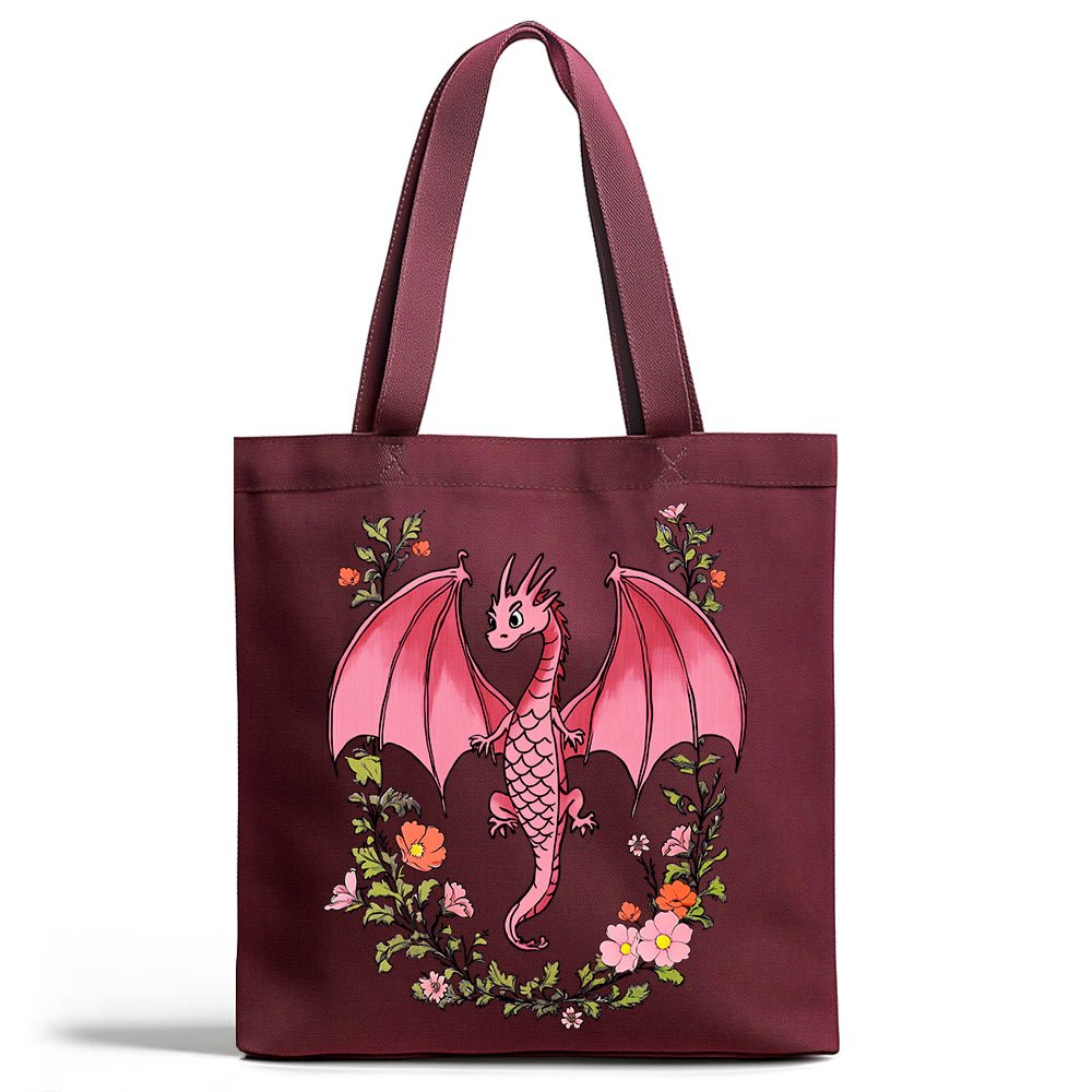 Floral Dragon Tote Bag - Loftipop