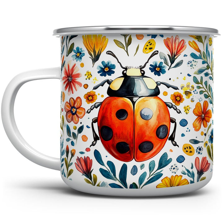 Floral Ladybug Camp Mug - Loftipop