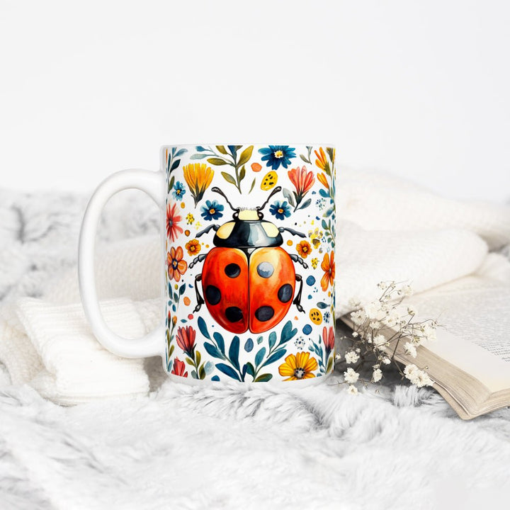 Floral Ladybug Mug - Loftipop