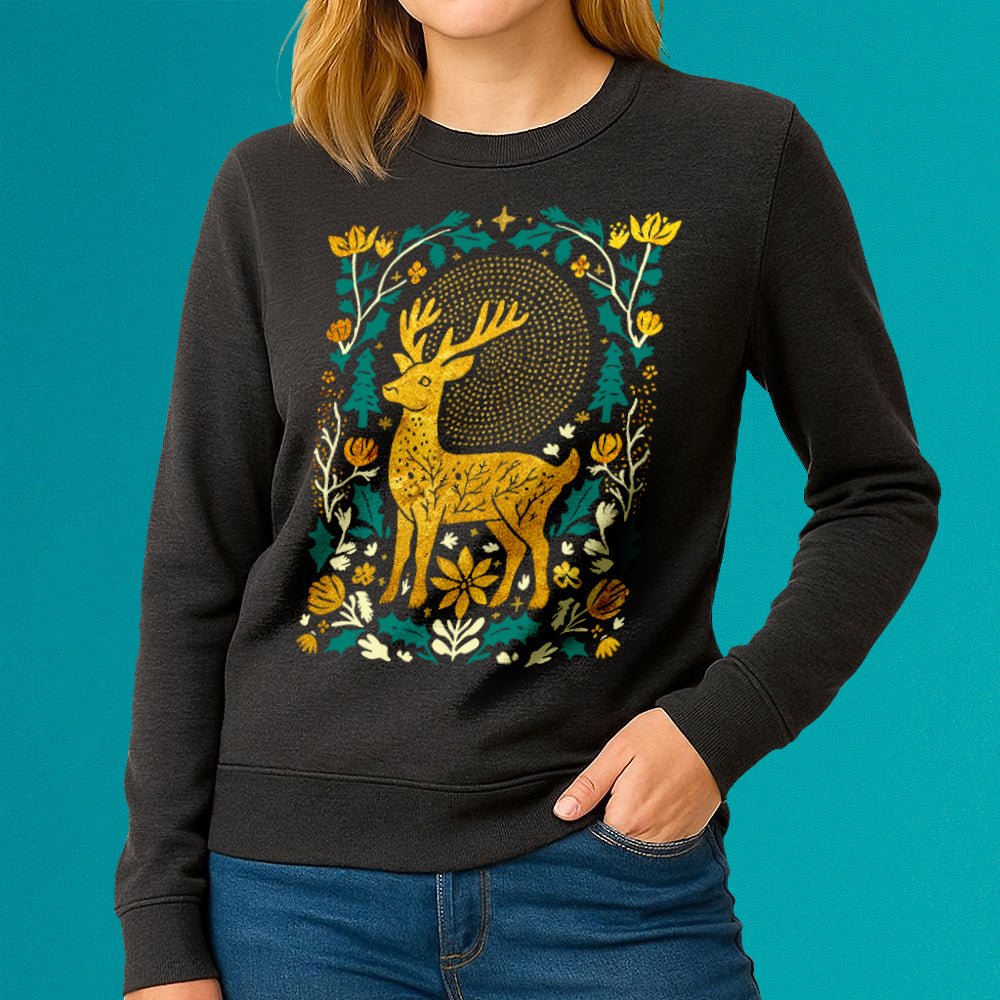 Forest Deer Crewneck Sweatshirt - Loftipop