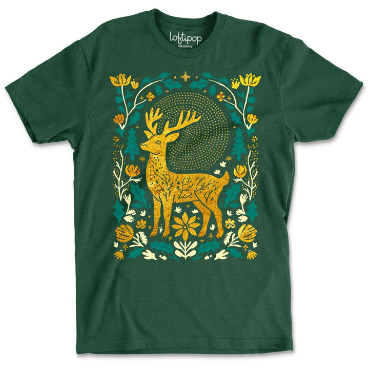 Forest Deer Crewneck T-Shirt - Loftipop