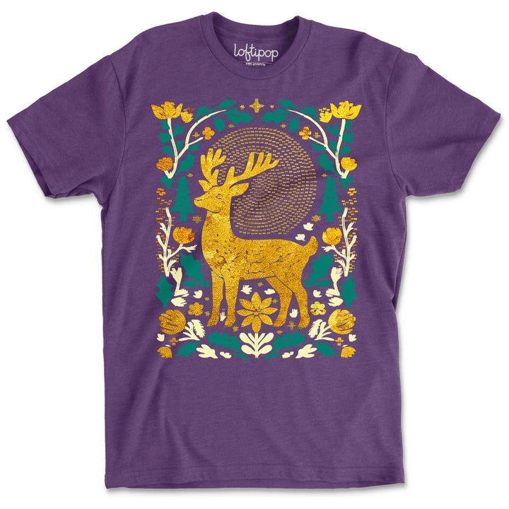 Forest Deer Crewneck T-Shirt - Loftipop