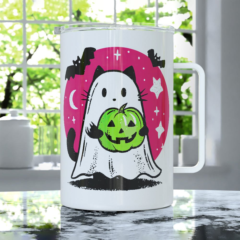 Ghost Kitty Insulated Travel Mug - Loftipop