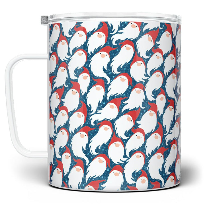 Gnome Santa Pattern Insulated Travel Mug - Loftipop