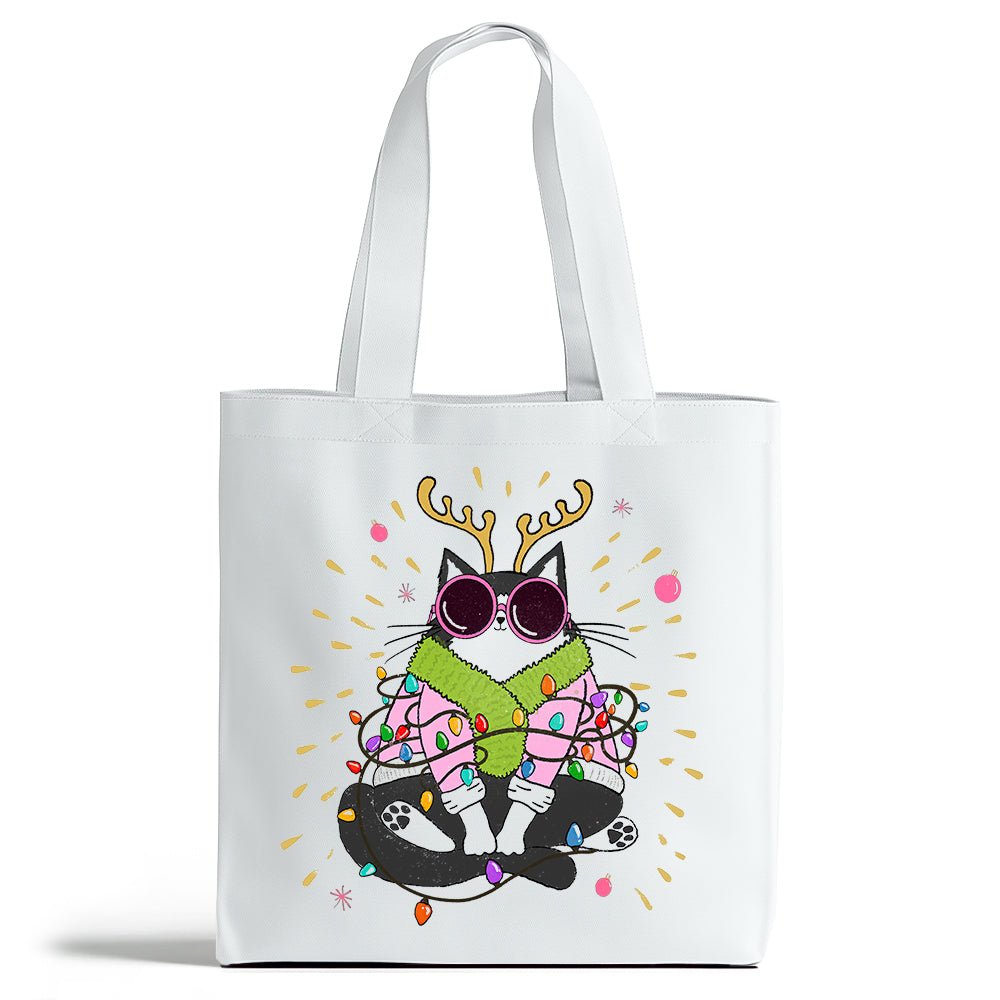 Groovy Holiday Cat Tote Bag - Loftipop