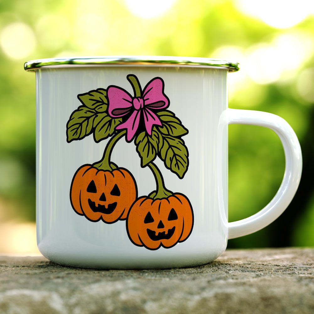 Halloween Pumpkin Cherries Camp Mug - Loftipop