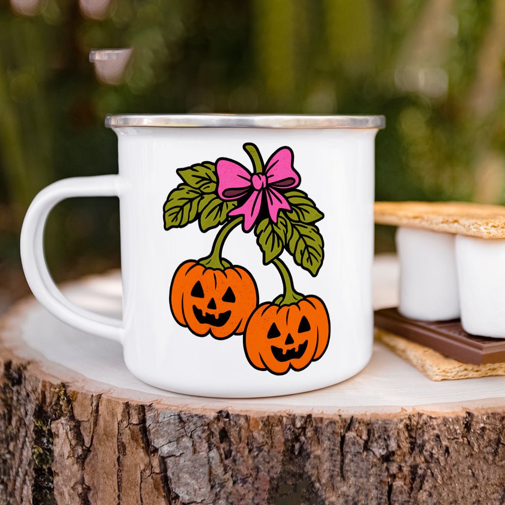 Halloween Pumpkin Cherries Camp Mug - Loftipop