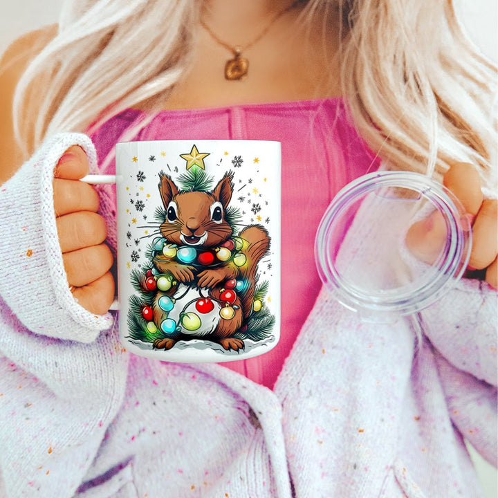 Holiday Squirrel Insulated Travel Mug - Loftipop