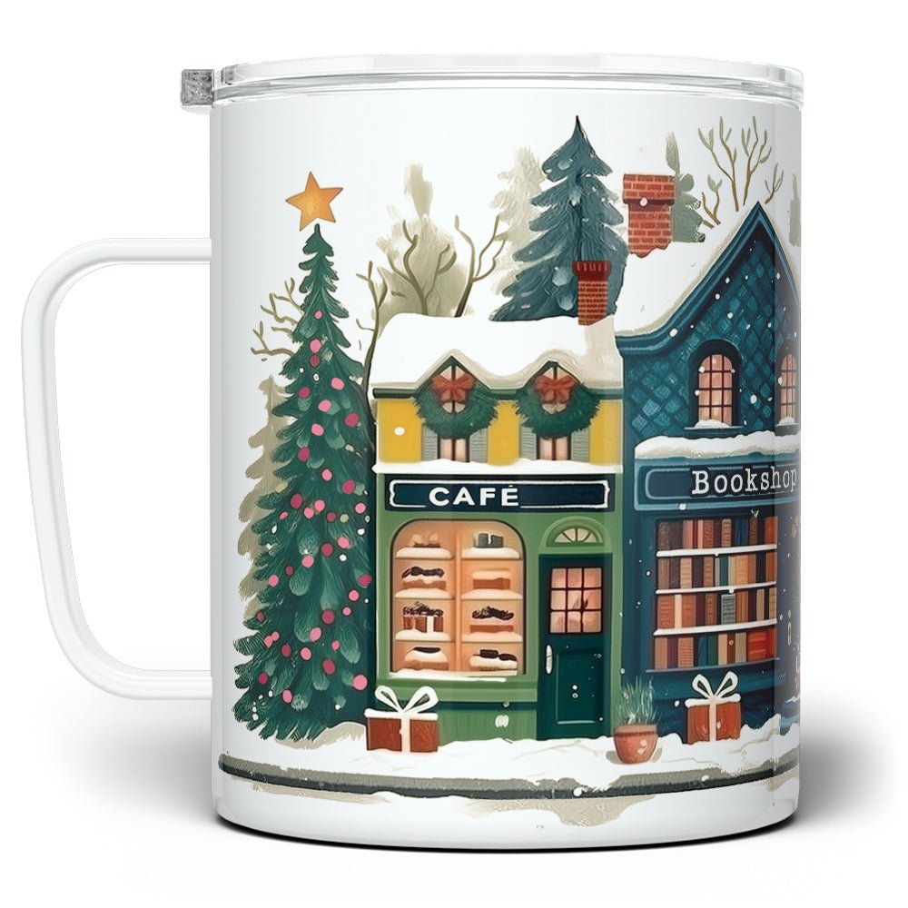 Holiday Storefront Shops Insulated Travel Mug - Loftipop
