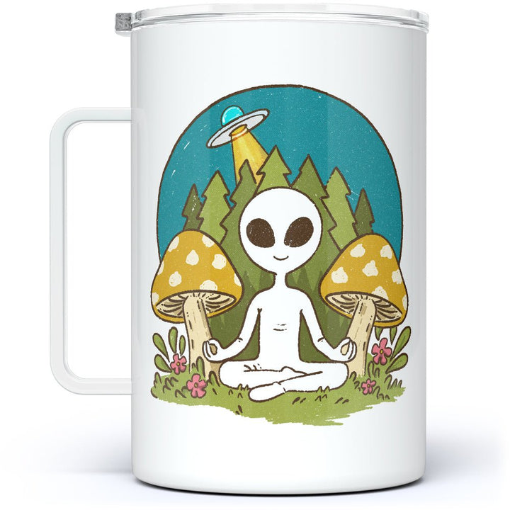 Meditating Alien Insulated Travel Mug - Loftipop