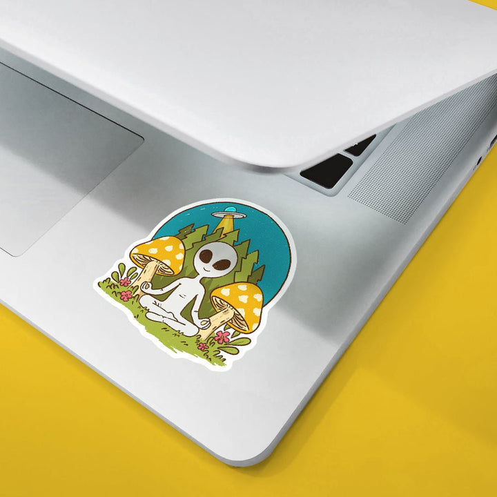 Meditating Alien Sticker - Loftipop