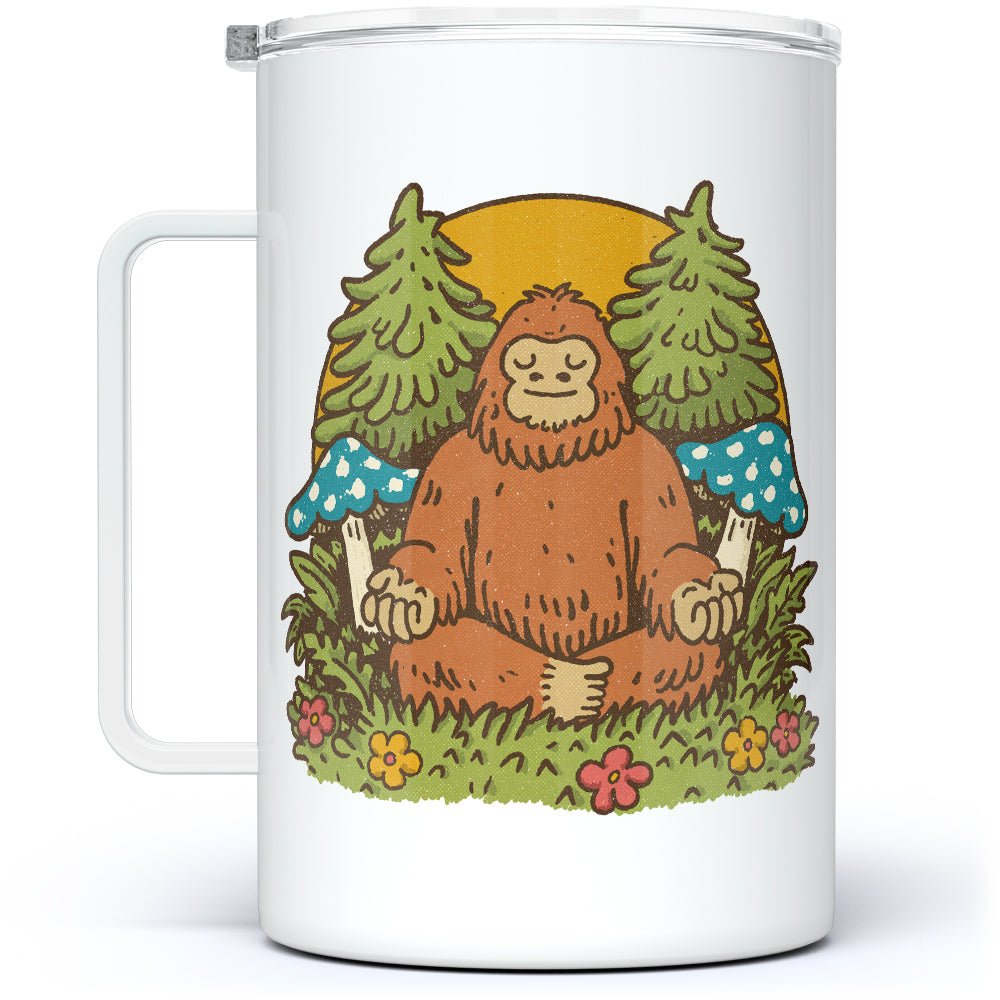 Meditating Bigfoot Insulated Travel Mug - Loftipop