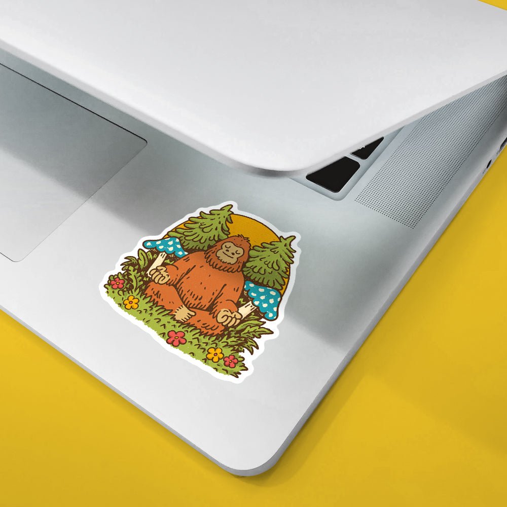 Meditating Bigfoot Sticker - Loftipop