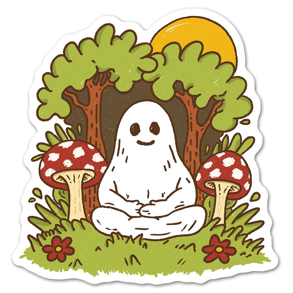 Meditating Ghost Sticker - Loftipop