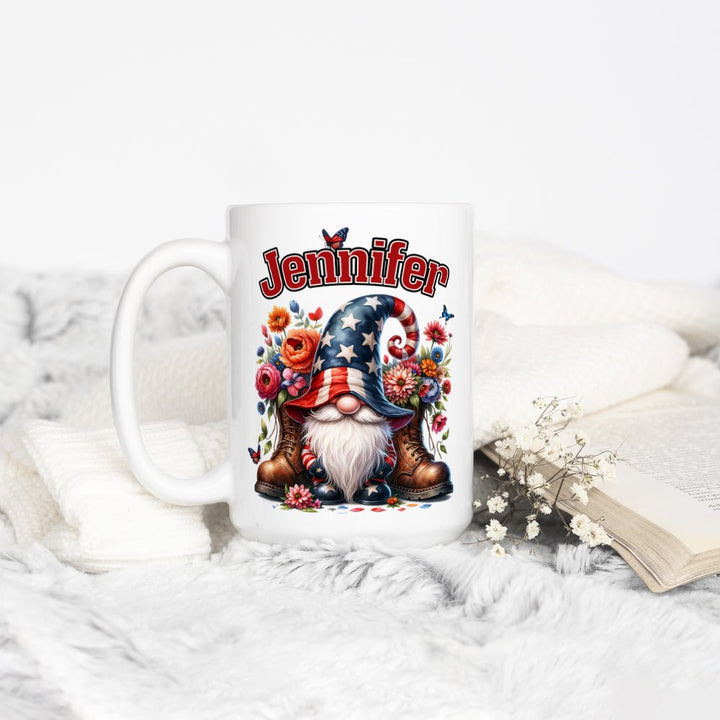 Personalized Name Patriotic Gnome Mug - Loftipop