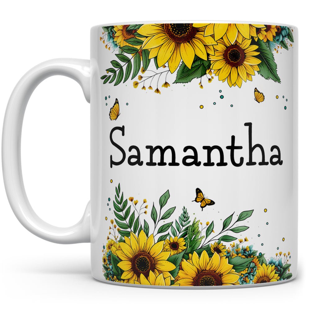 Personalized Name Sunflower Mug - Loftipop